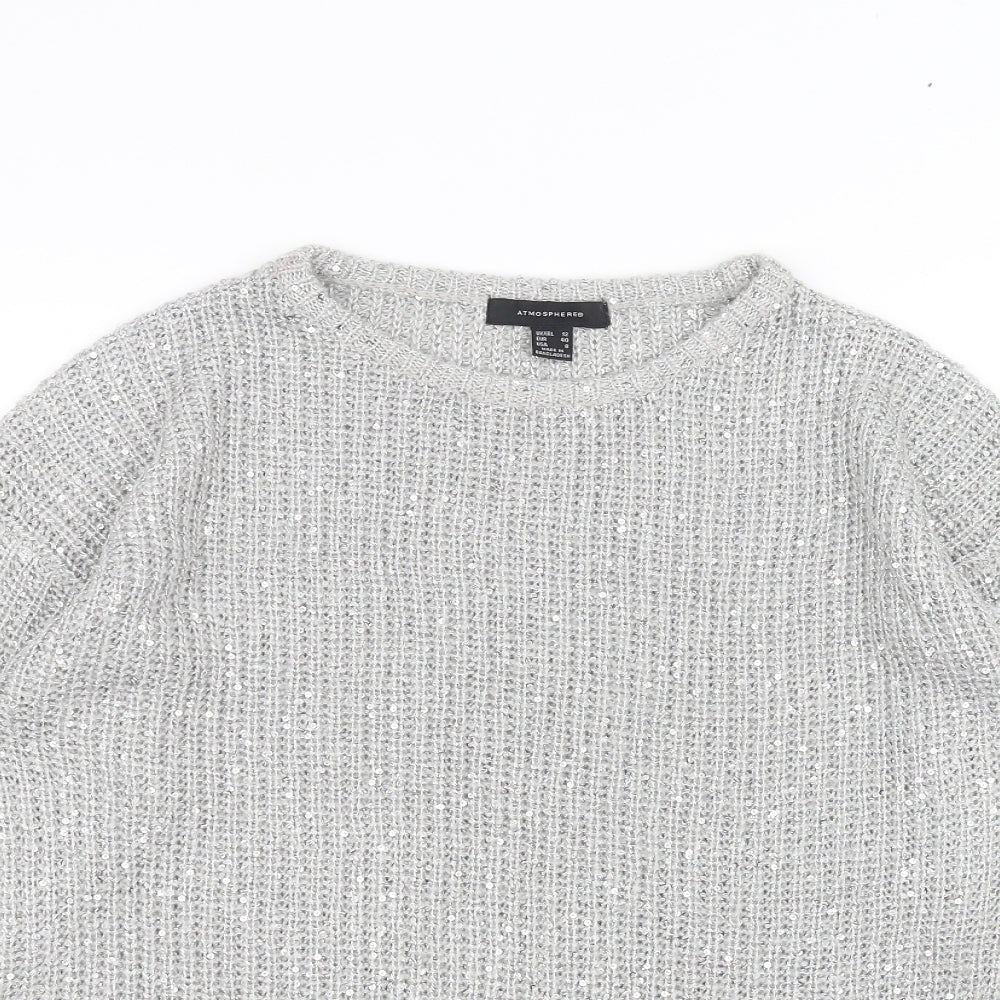 Womens UK Size L Atmosphere Silver Pullover Jumper