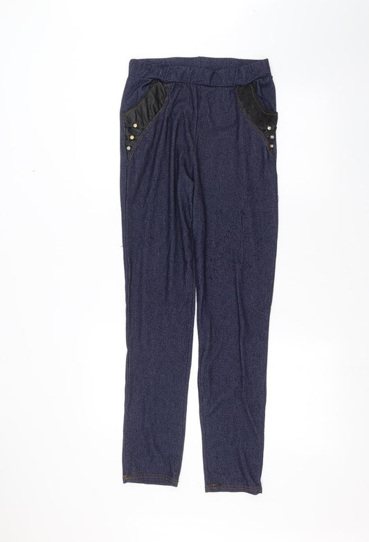 Womens UK Size XL Preworn Regular Fit  Blue Trousers