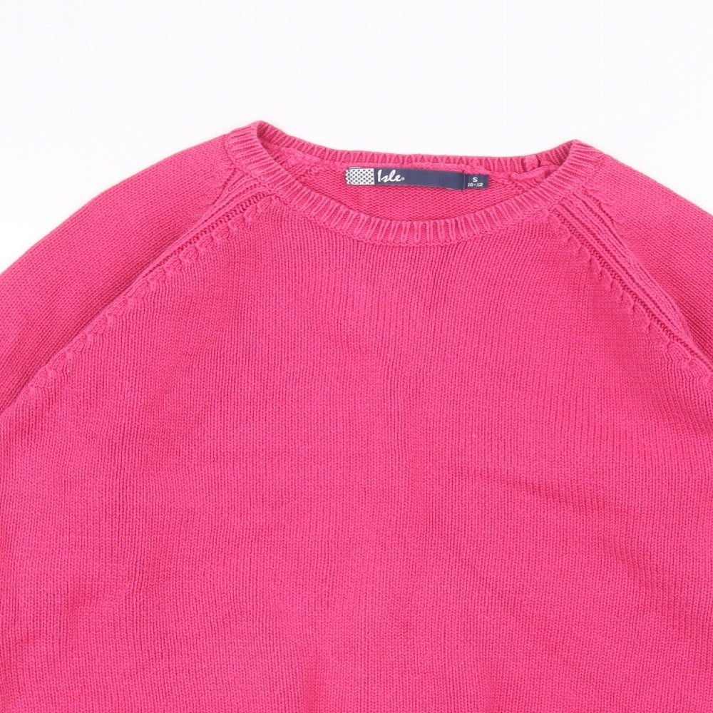Womens UK Size S ISLE Pink Pullover Jumper