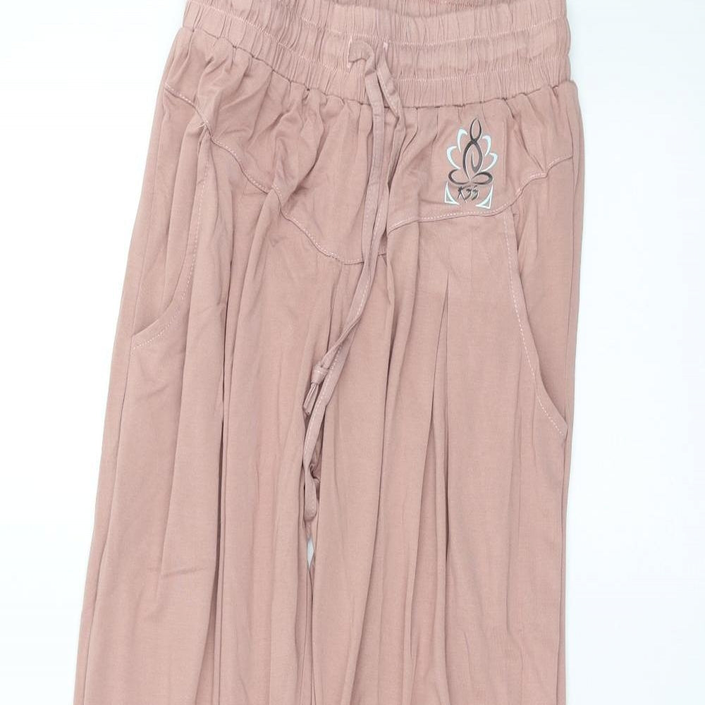 Womens UK Size M Preworn Regular Fit  Pink Trousers