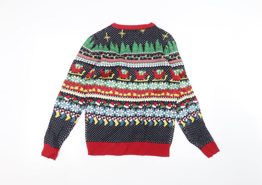 season greetings Womens Blue   Pullover Jumper Size 8