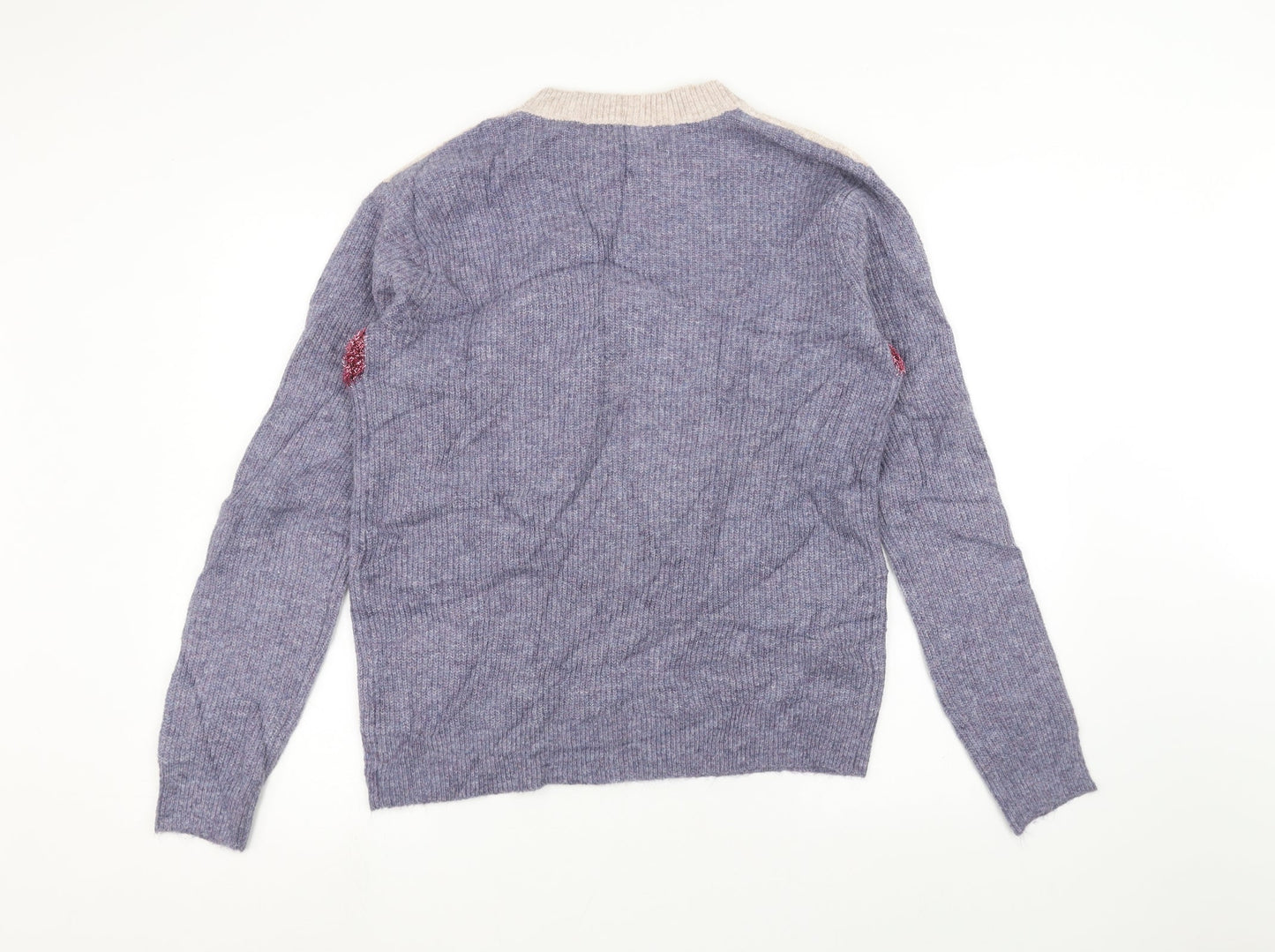 Womens UK Size S Papaya Blue Pullover Jumper