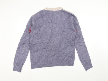 Womens UK Size S Papaya Blue Pullover Jumper