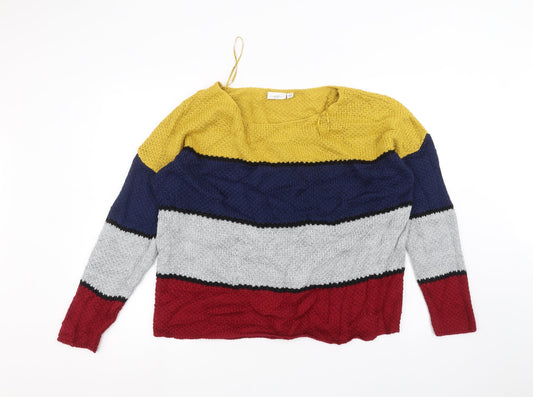 New Look Womens Multicoloured Striped  Pullover Jumper Size 10