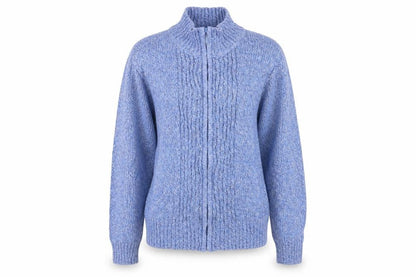 Womens UK Size M EWM Blue Full Zip Jumper