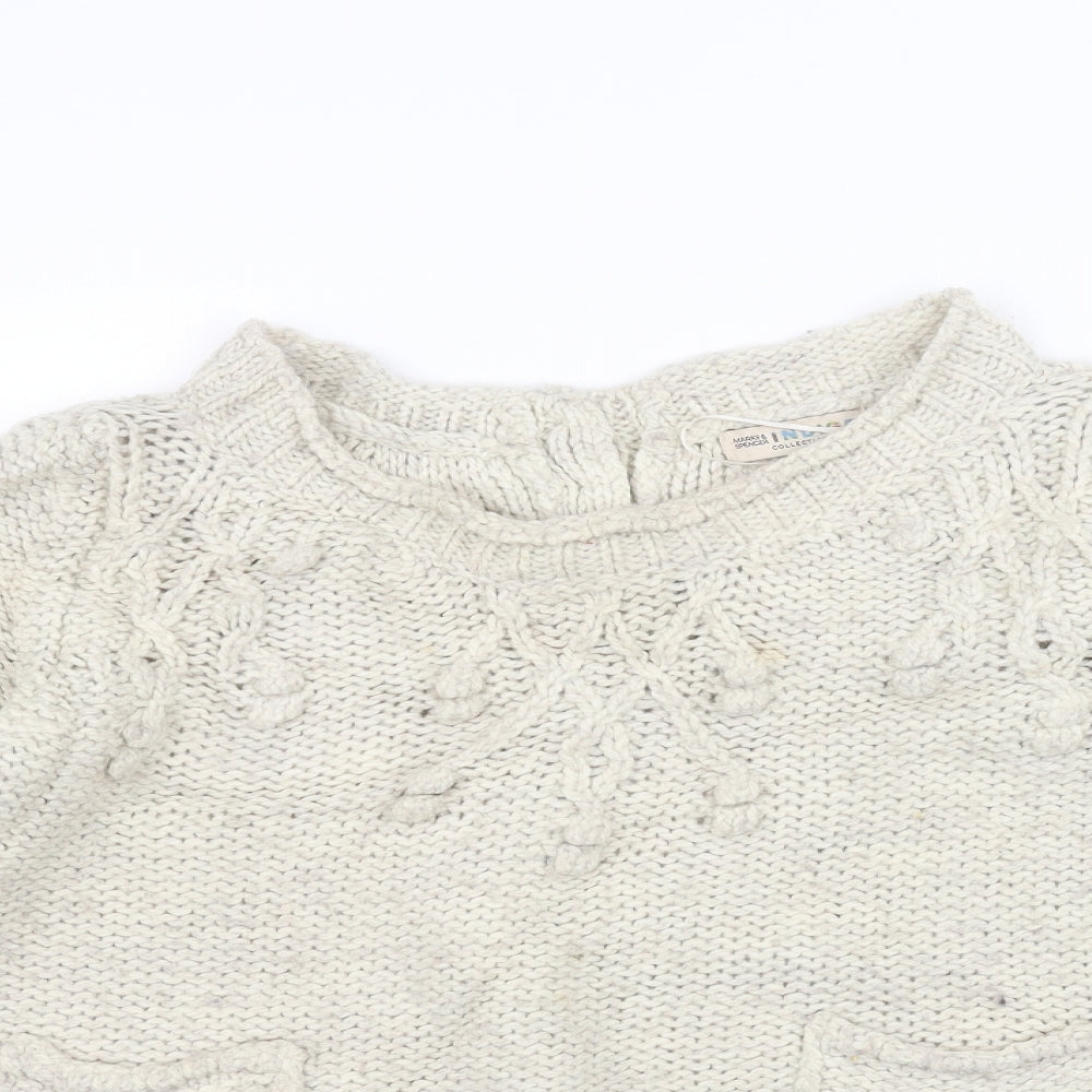 Womens UK Size 12 Marks and Spencer White Pullover Jumper