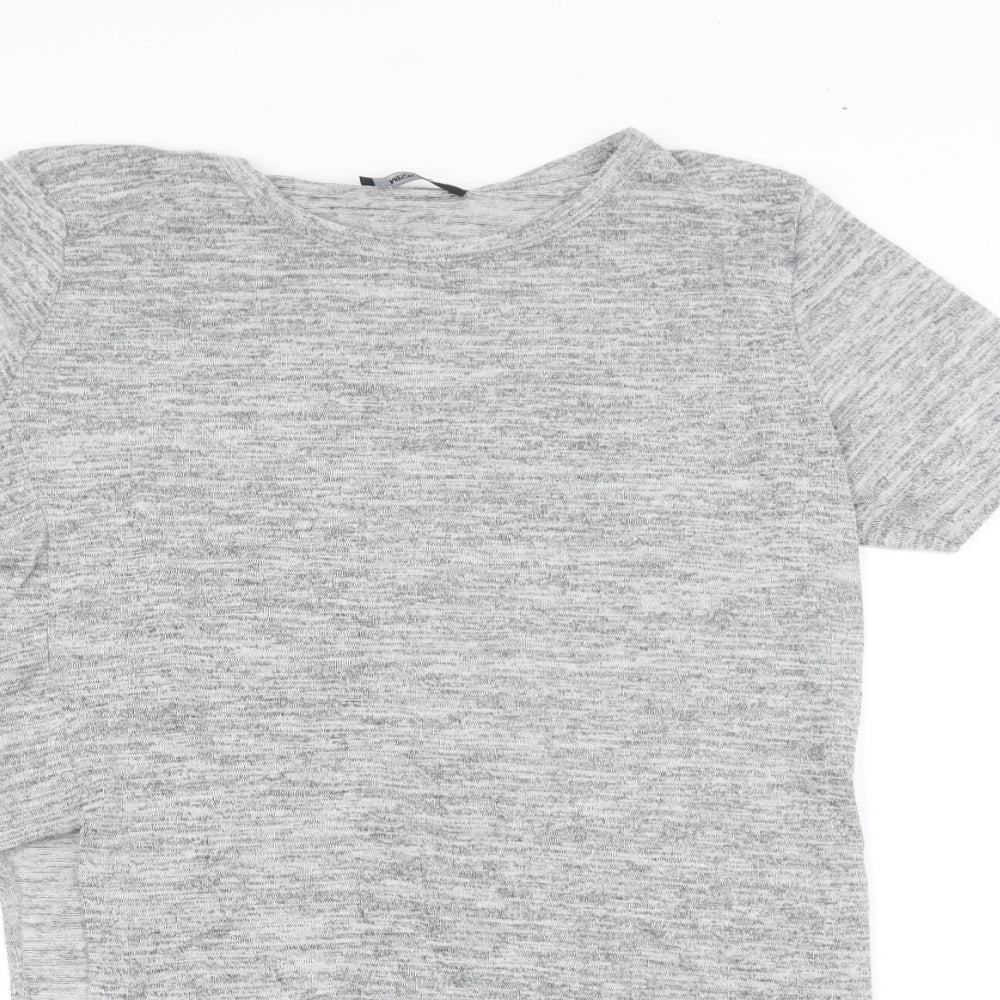 Womens UK Size 12 Missguided Grey Basic T-Shirt