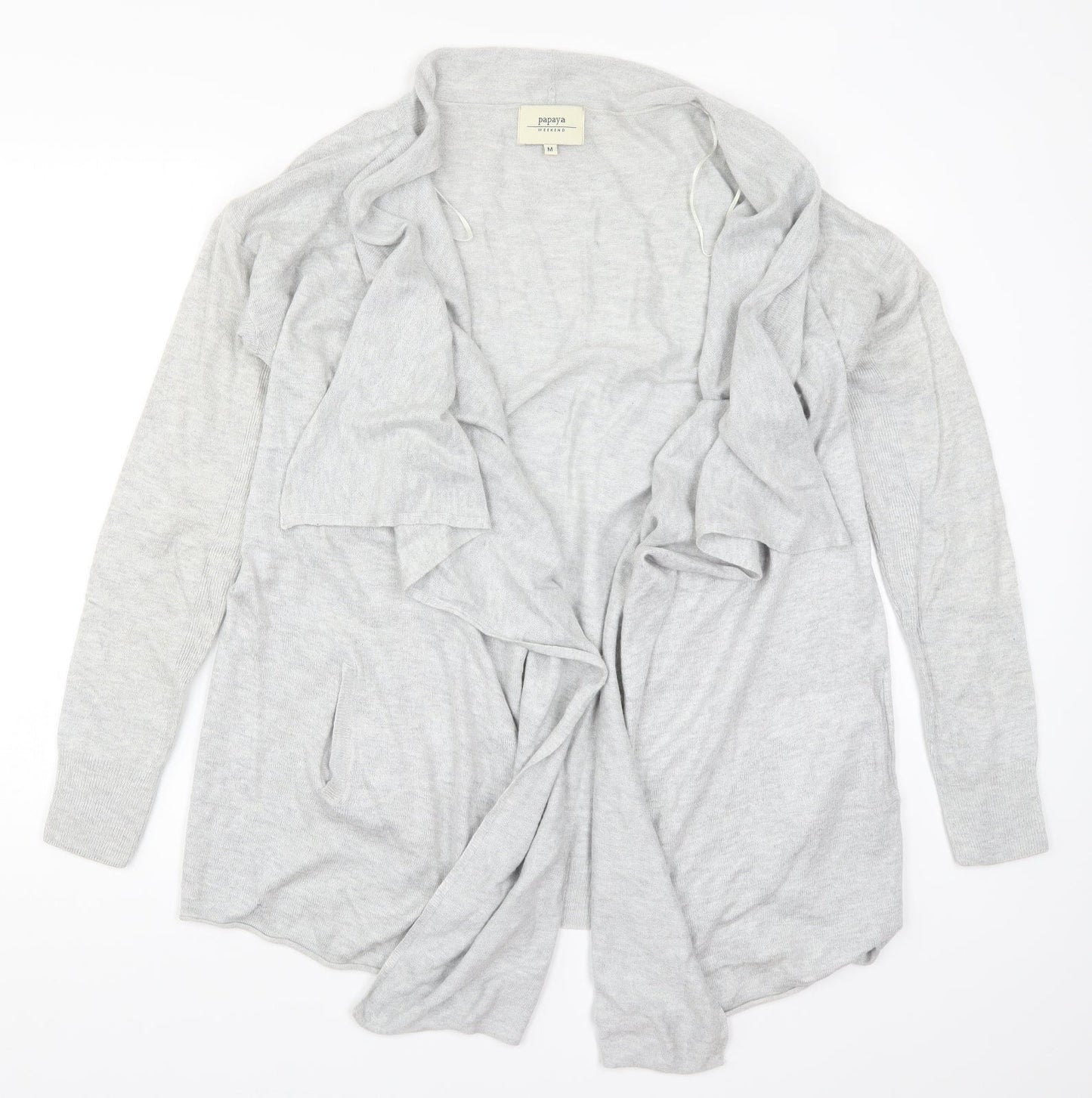 Womens UK Size M Papaya Grey Cardigan Jumper