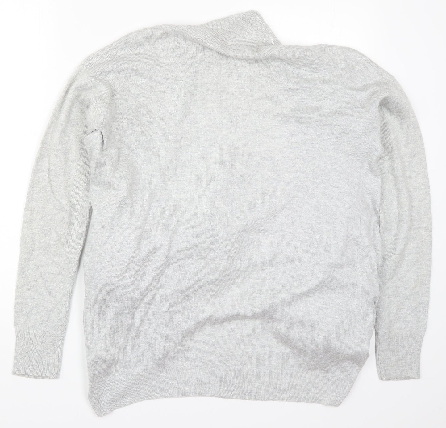 Womens UK Size M Papaya Grey Cardigan Jumper