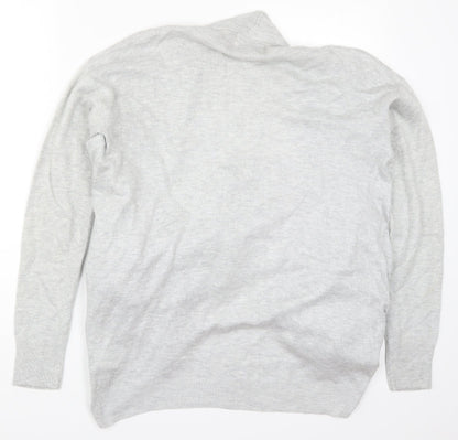 Womens UK Size M Papaya Grey Cardigan Jumper