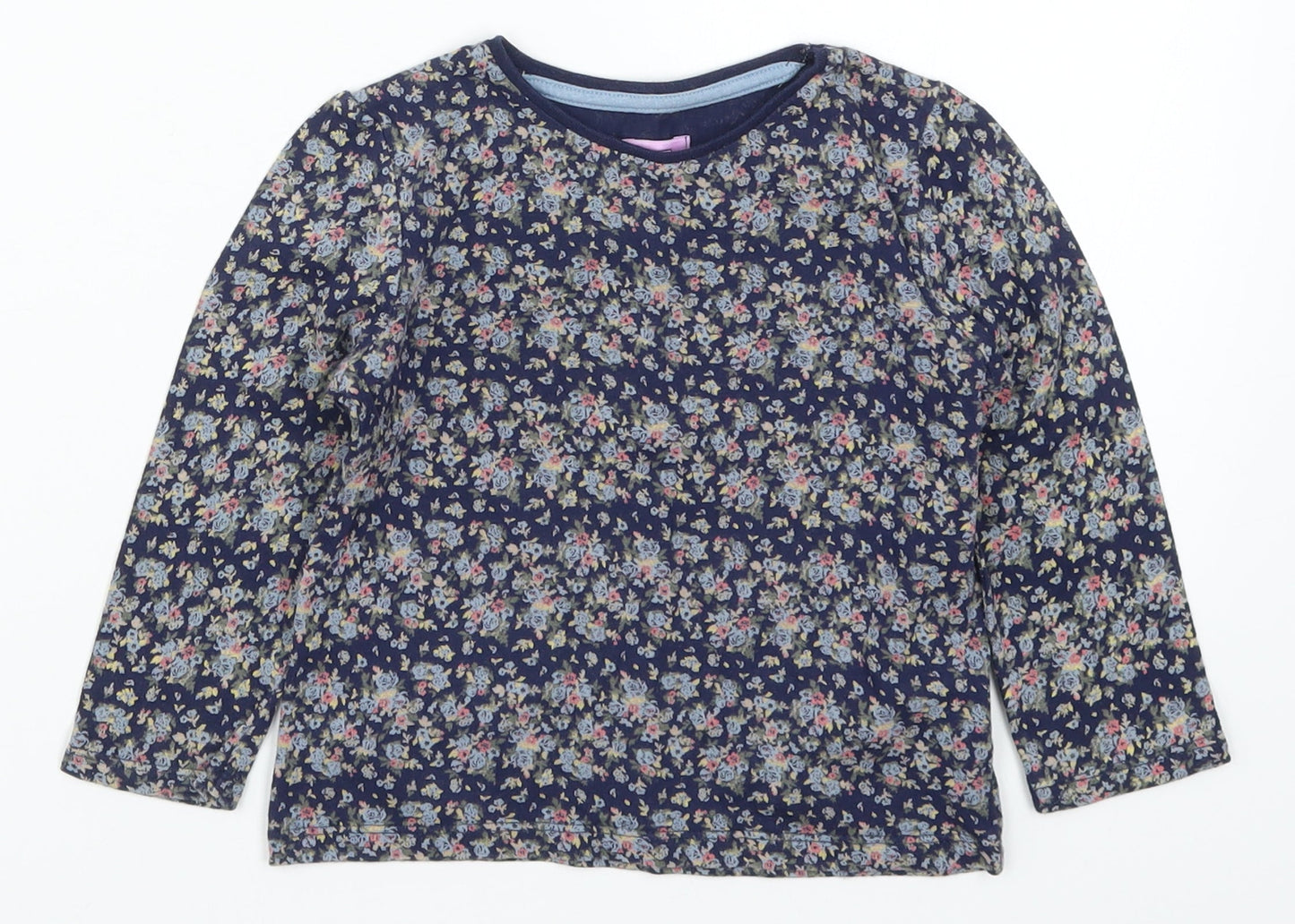 F&F Girls Blue Floral  Basic T-Shirt Size 18-24 Months
