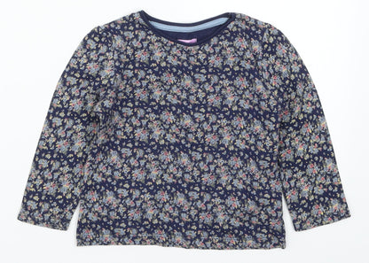 F&F Girls Blue Floral  Basic T-Shirt Size 18-24 Months