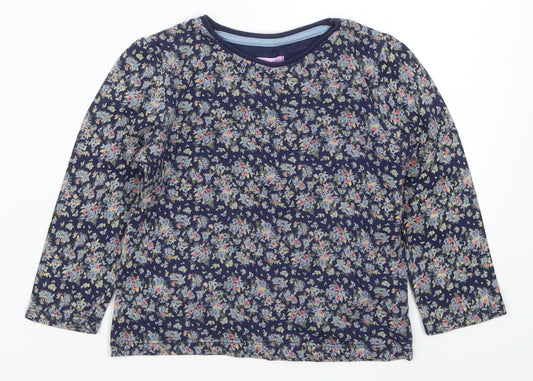 F&F Girls Blue Floral  Basic T-Shirt Size 18-24 Months