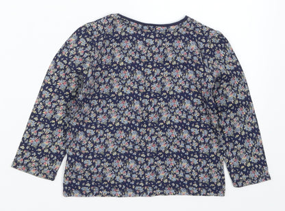 F&F Girls Blue Floral  Basic T-Shirt Size 18-24 Months