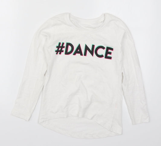 Preworn Girls White   Basic T-Shirt Size 8 Years  - Dance