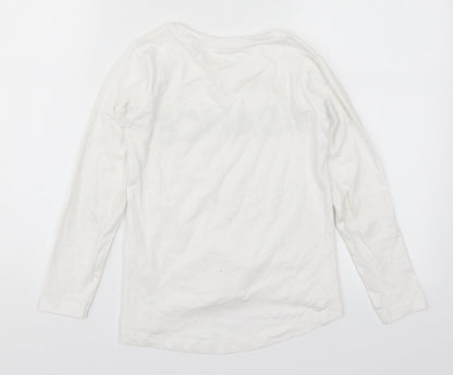 Preworn Girls White   Basic T-Shirt Size 8 Years  - Dance