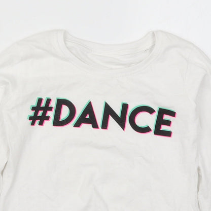 Preworn Girls White   Basic T-Shirt Size 8 Years  - Dance