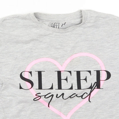 Matalan Girls Grey Solid  Top Pyjama Top Size 9 Years  - Sleep Squad