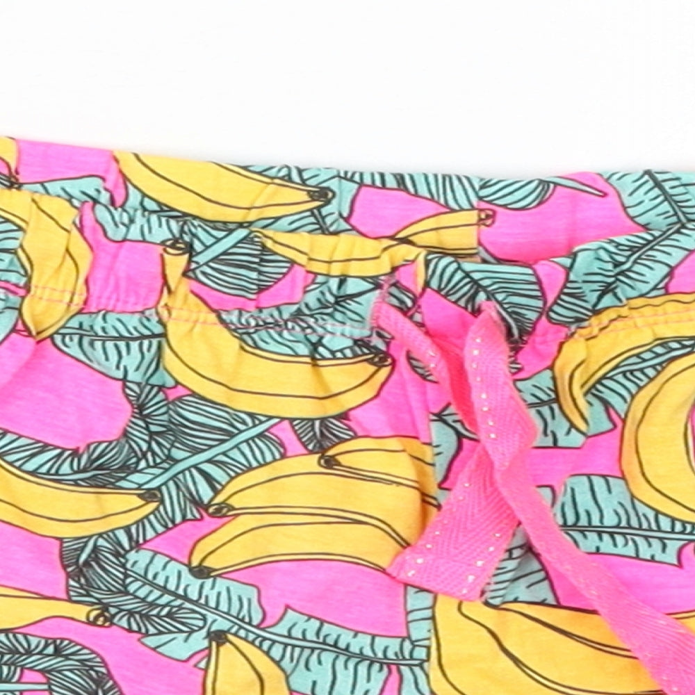 Primark Womens Pink   Hot Pants Shorts Size 10 - Banana Print Pyjamas