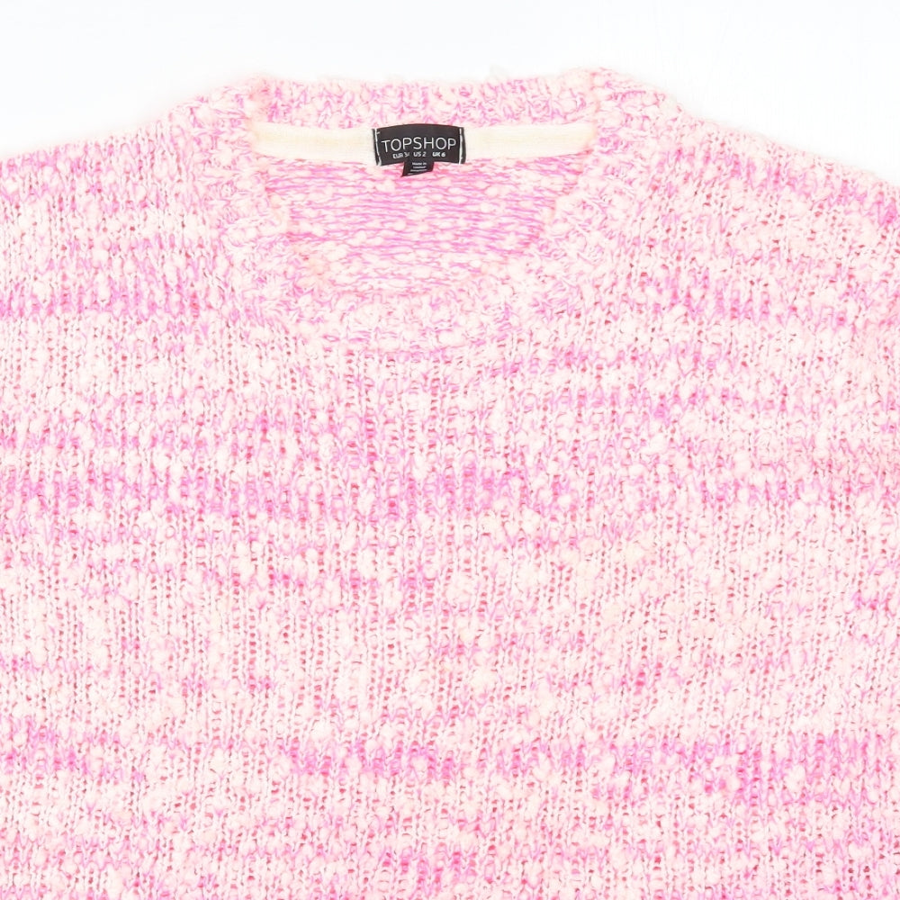 Womens UK Size 6 Topshop Pink Pullover Jumper