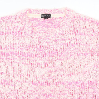 Womens UK Size 6 Topshop Pink Pullover Jumper