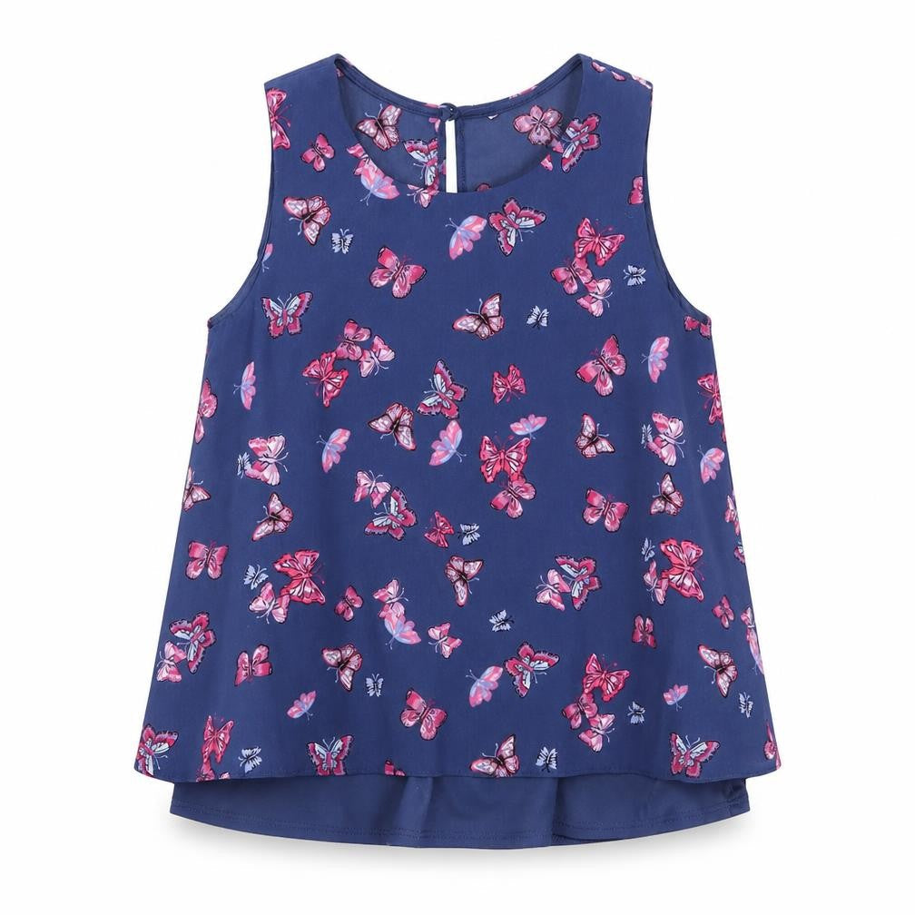 Young Dimension Girls Blue   Basic Tank Size 11-12 Years  - Butterflies