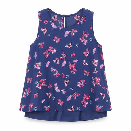 Young Dimension Girls Blue   Basic Tank Size 11-12 Years  - Butterflies