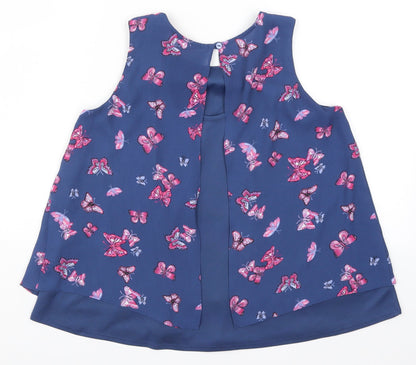 Young Dimension Girls Blue   Basic Tank Size 11-12 Years  - Butterflies