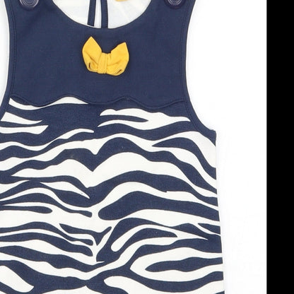 Matalan Girls Blue Animal Print  Basic Tank Size 3 Years