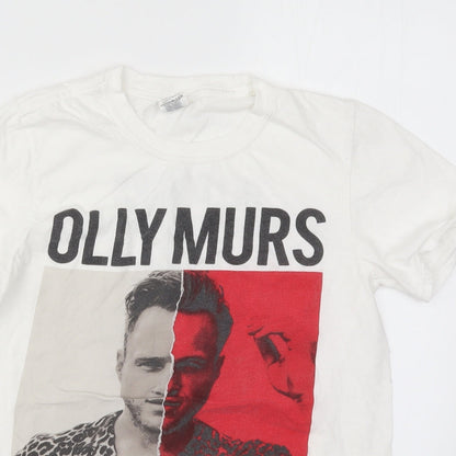 Womens UK Size S Gildan White Basic T-Shirt