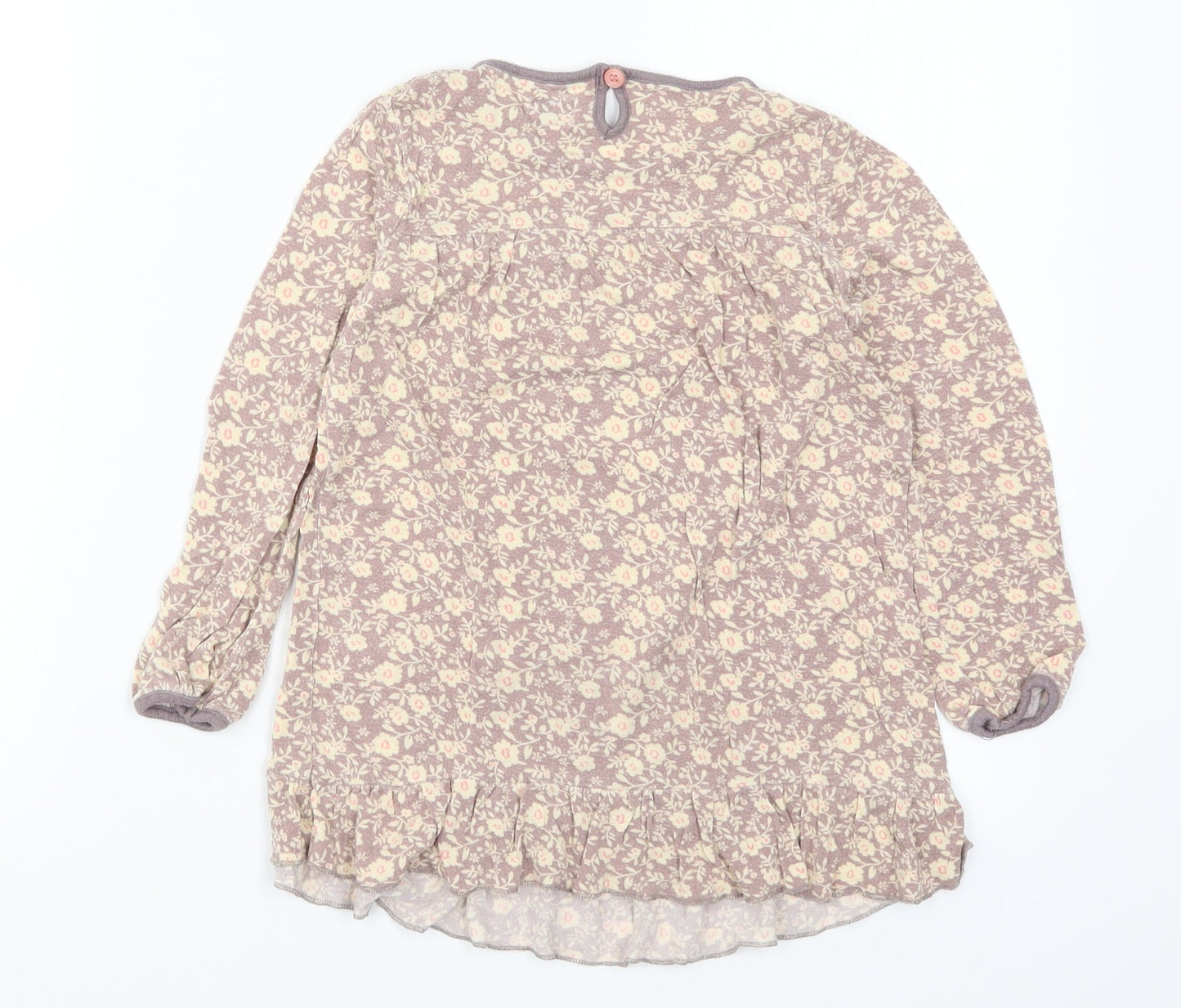 F&F Girls Beige Floral  Basic T-Shirt Size 5-6 Years