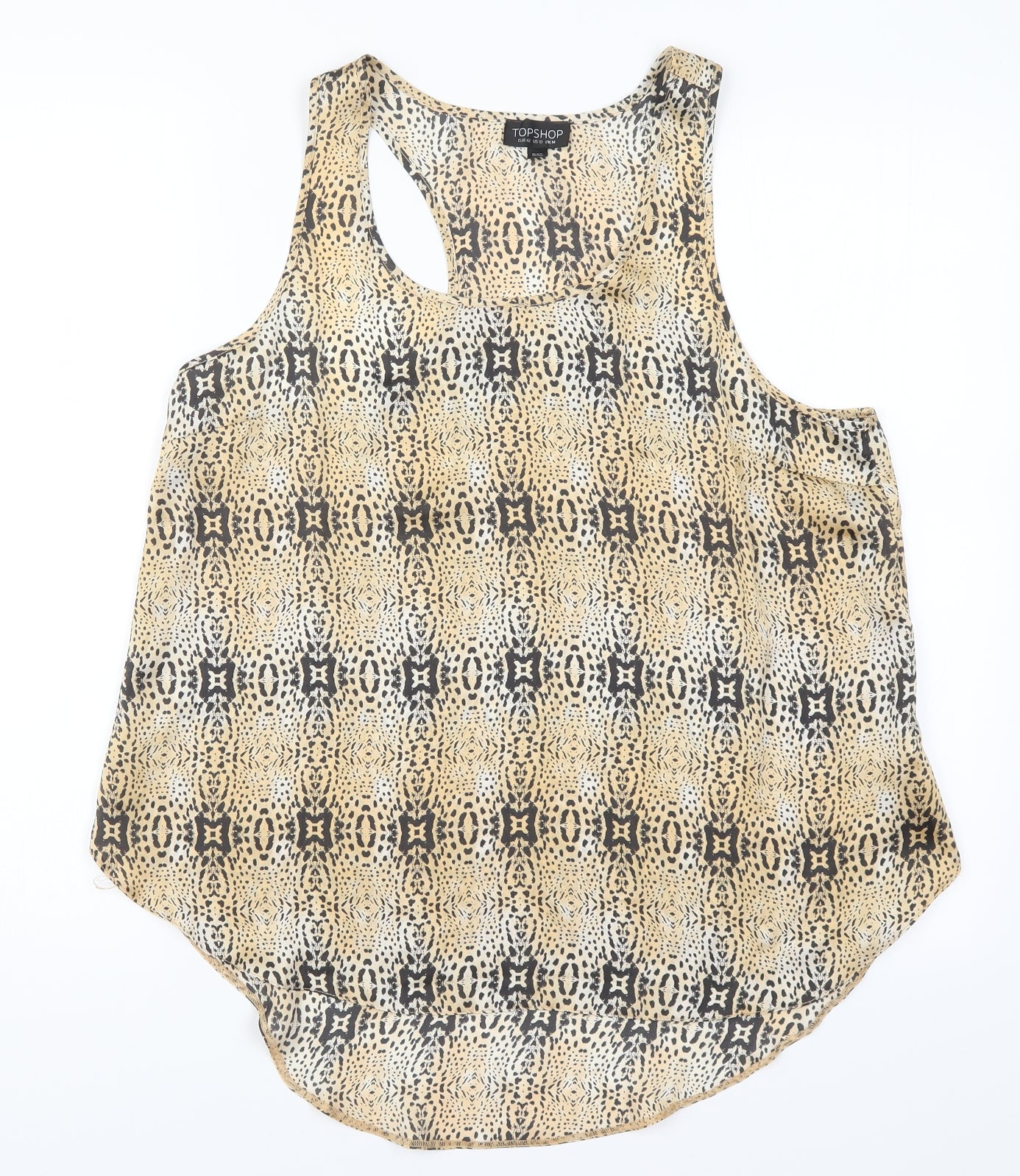 Womens UK Size 14 Topshop Beige Basic Tank