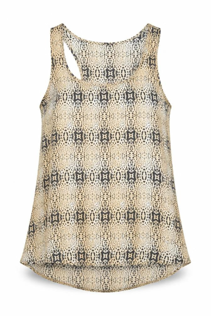 Womens UK Size 14 Topshop Beige Basic Tank
