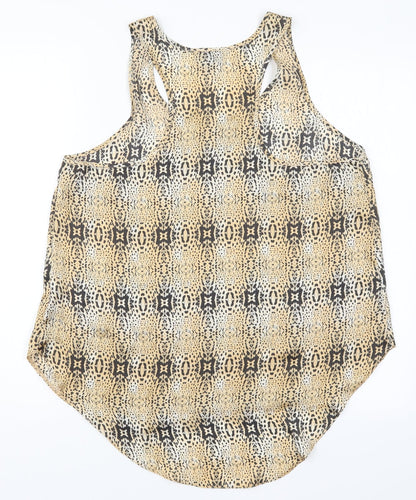 Womens UK Size 14 Topshop Beige Basic Tank