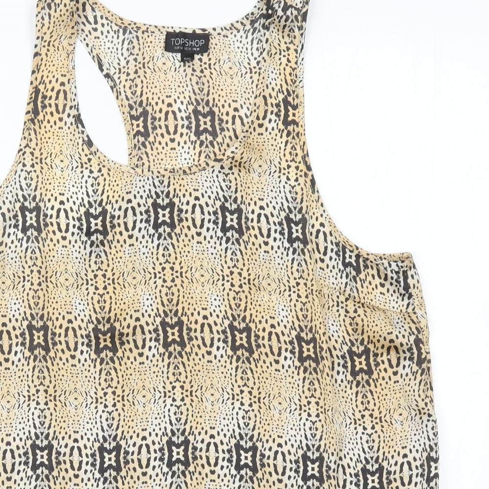 Womens UK Size 14 Topshop Beige Basic Tank