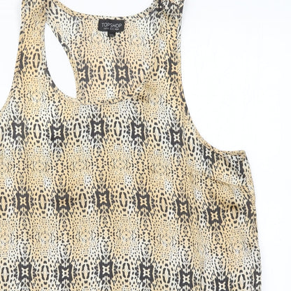 Womens UK Size 14 Topshop Beige Basic Tank