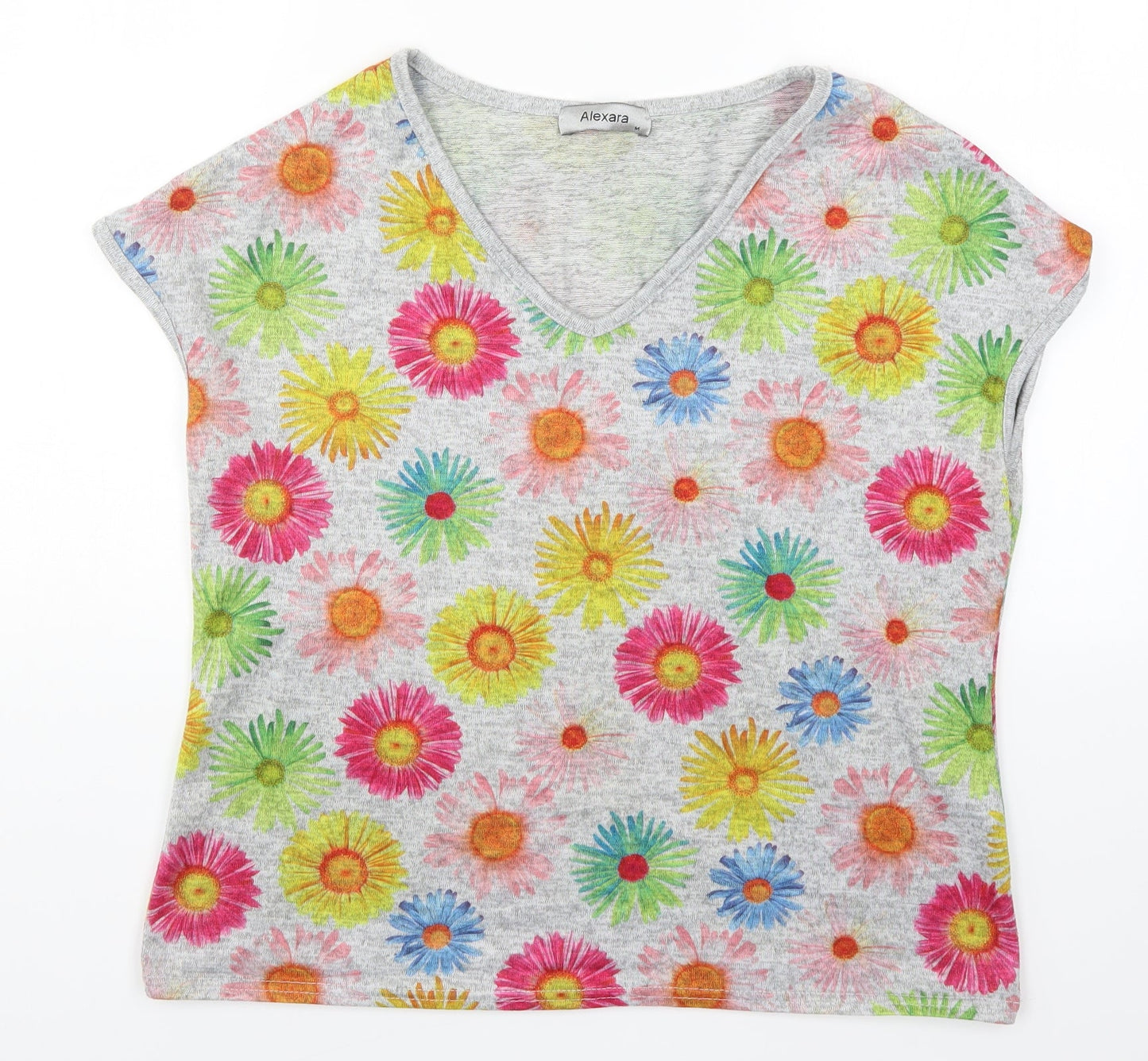 Alexara Womens Multicoloured Floral  Basic T-Shirt Size M