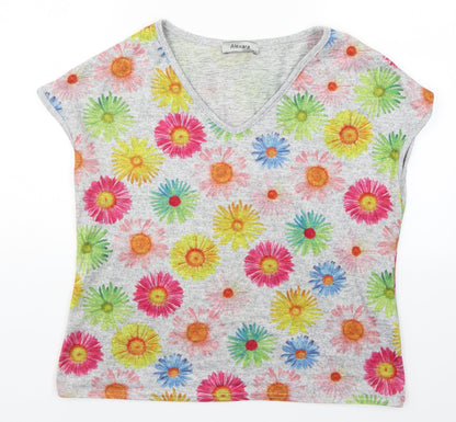 Alexara Womens Multicoloured Floral  Basic T-Shirt Size M