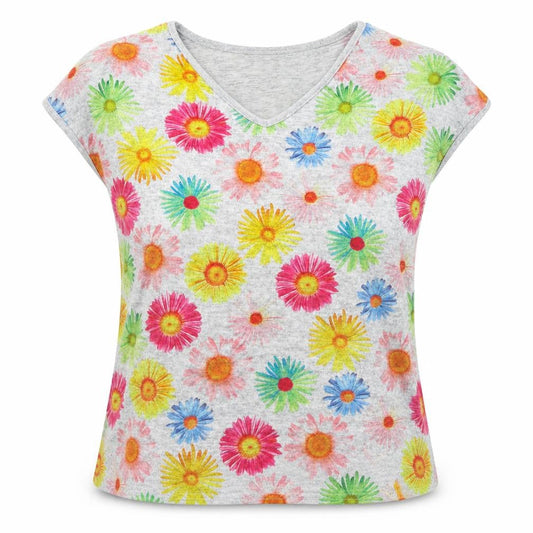 Womens UK Size M Alexara Multicoloured Basic T-Shirt