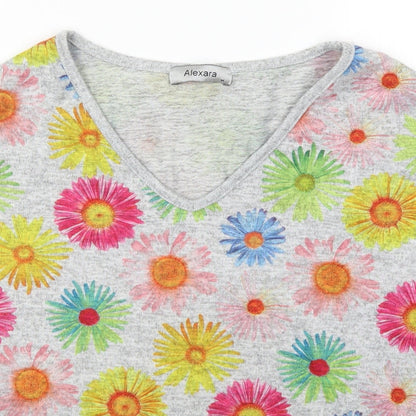 Alexara Womens Multicoloured Floral  Basic T-Shirt Size M