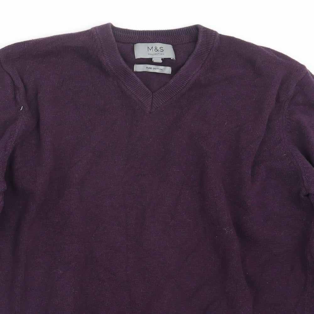 Marks and Spencer Mens Purple  Knit Pullover Jumper Size M