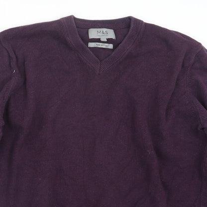 Marks and Spencer Mens Purple  Knit Pullover Jumper Size M