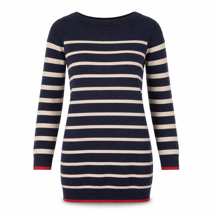 Oasis Womens Blue Striped Knit Pullover Jumper Size XS