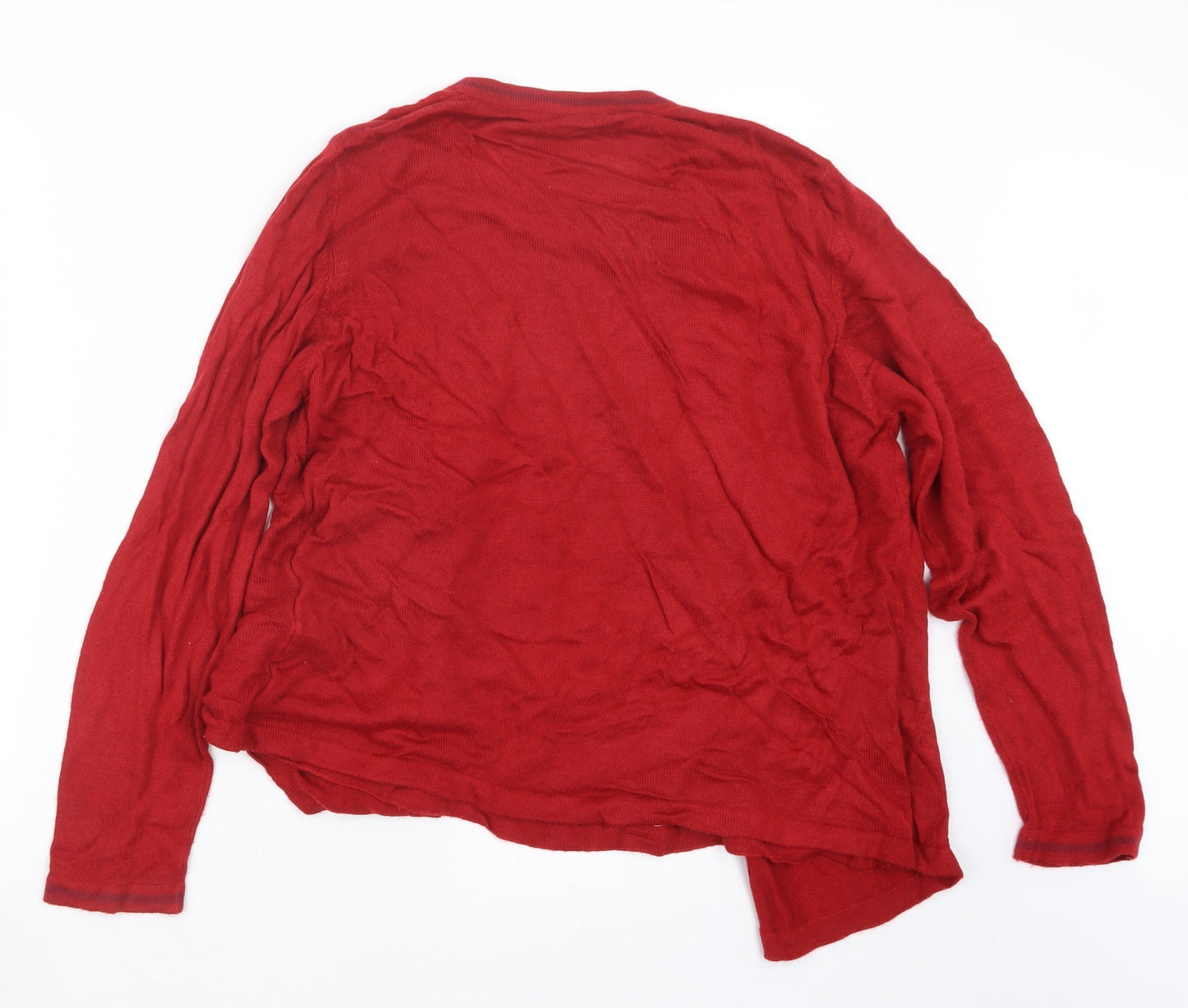 EWM Womens Red  Knit Cardigan Jumper Size 14