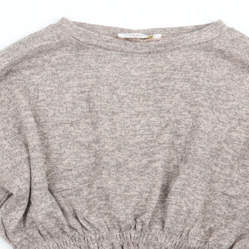 Femme Luxe Womens Beige   Pullover Jumper Size M