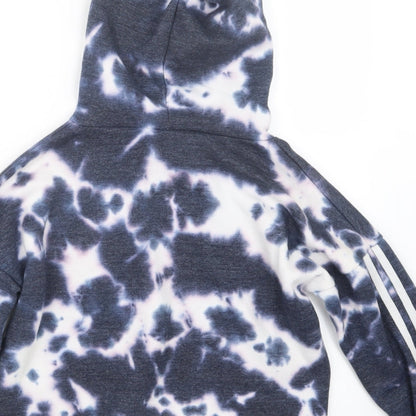 New Look Girls Blue Geometric  Pullover Hoodie Size 9 Years