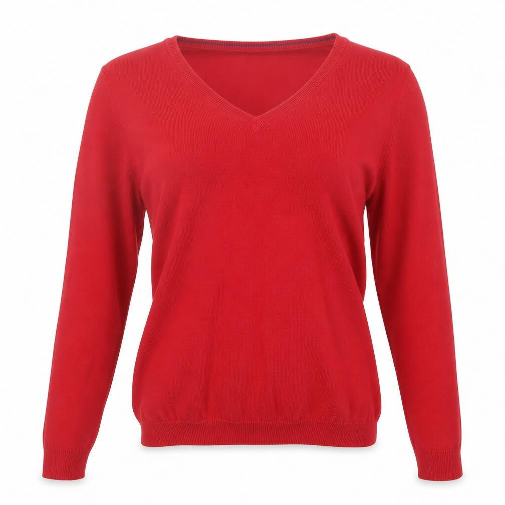 James & Nicholson Womens Red  Knit Pullover Jumper Size M