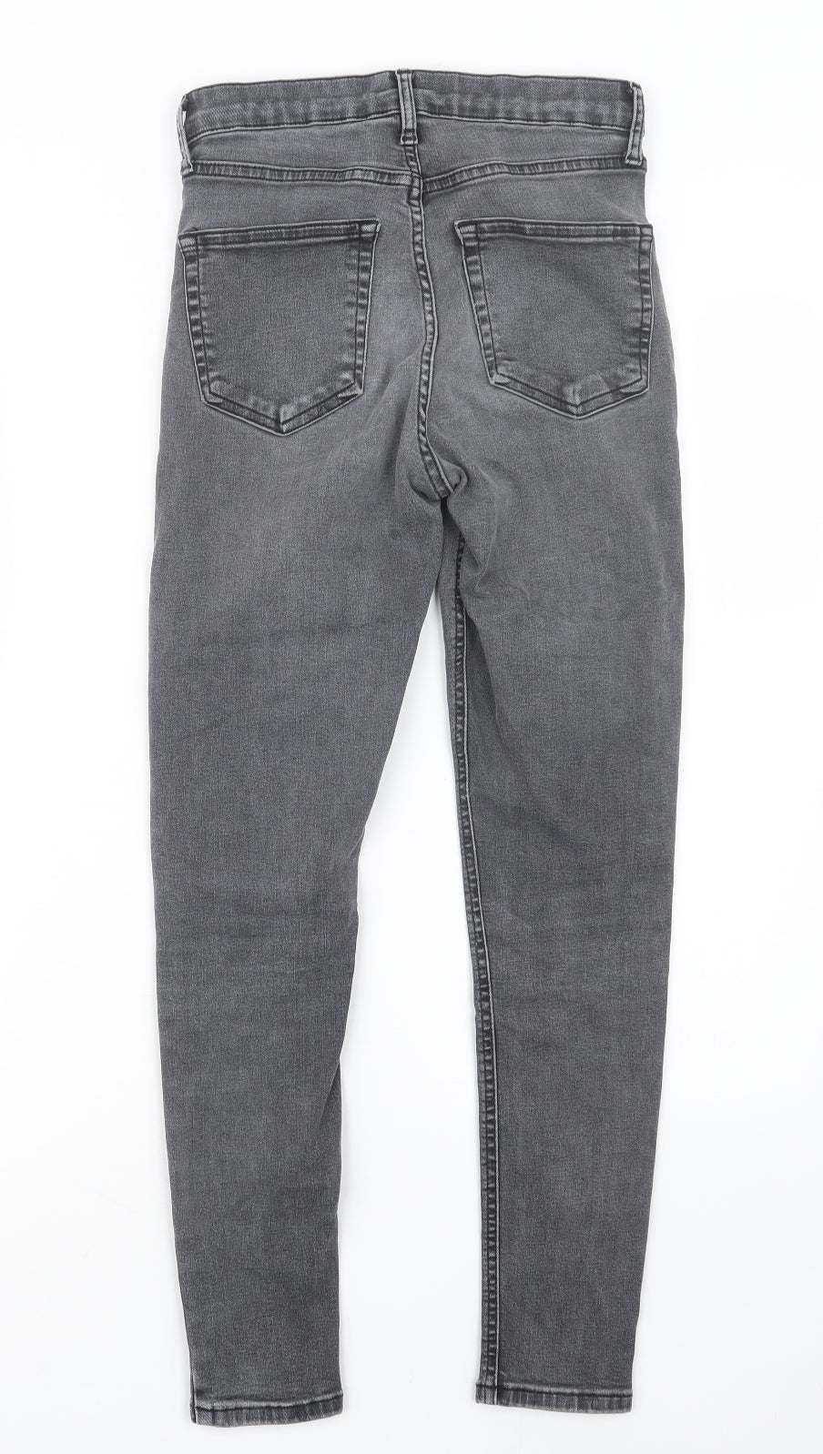 Topshop Womens Black  Denim Straight Jeans Size 26 in L26.5 in