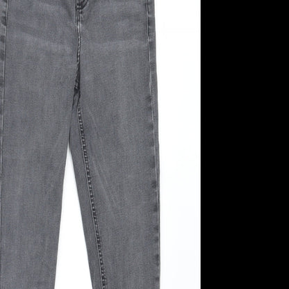 Topshop Womens Black  Denim Straight Jeans Size 26 in L26.5 in