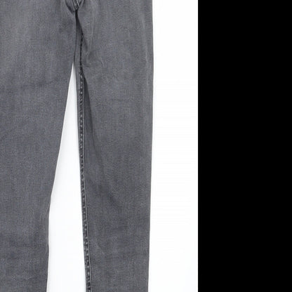 Topshop Womens Black  Denim Straight Jeans Size 26 in L26.5 in